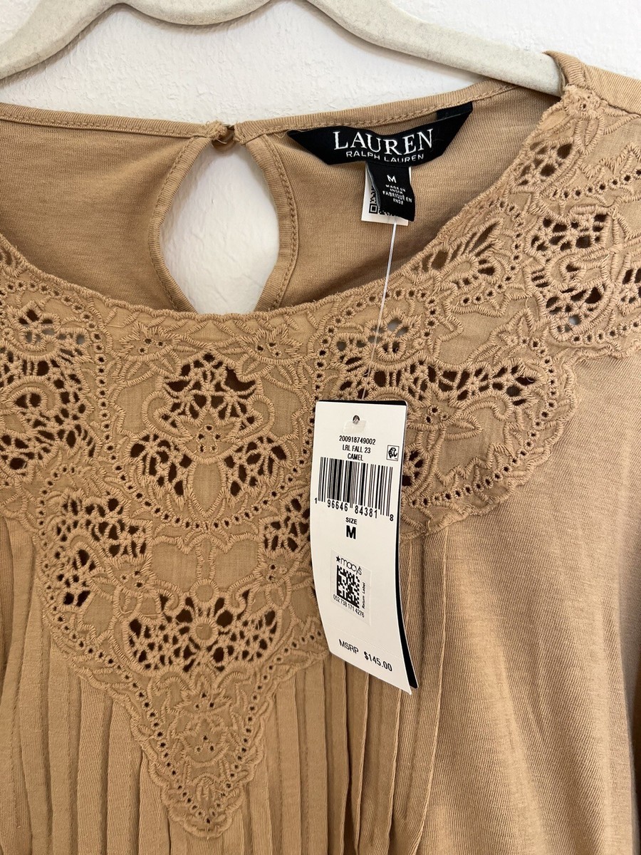 ラルフ・ローレン Lauren Ralph Lauren Lace-Trim Jersey Peplum Top レディース シャツ トップス Mas Lauren Ralph Lauren Lace-Trim Jersey Peplum Top - Walmart.com