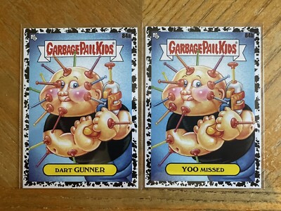 Garbage Pail Kids Kids At Play Black Parallel 84a/84b DART GUNNER/YOO MISSED