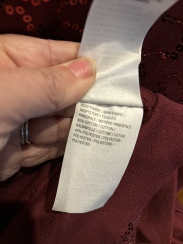 Quacker Factory Sequin Front Jacket Women 1X Sequin Zipper Maroon Crew Neck NEW - Picture 16 of 18
