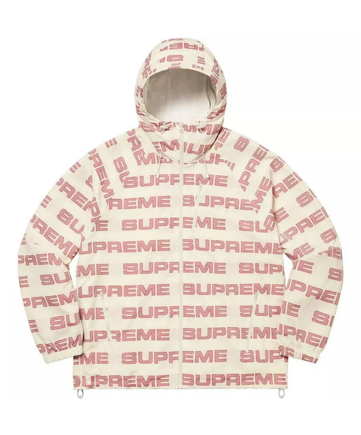 Veste de piste à capuche logo Supreme 21FW naturelle M à la main 100 % authentique