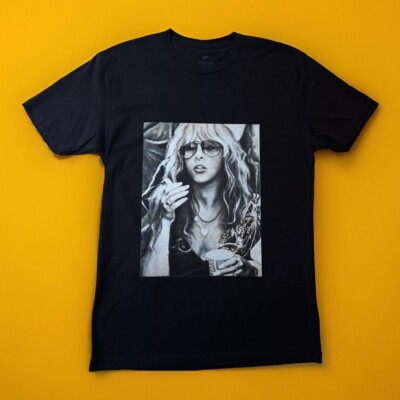 STEVIE NICKS T-SHIRT OF MY PAINTING LOCAL ARTIST SIZE MEDIUM BLACK FLEETWOOD MAC