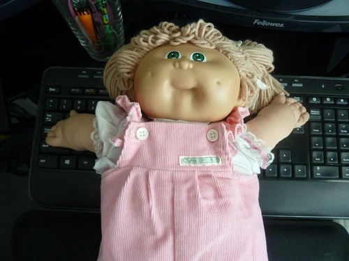 Vintage 1980-1989 Female Brunette Cabbage Patch Doll with original clothes