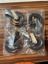 4 Stück 4 Zoll Vorbau Laufräder schwarz PU Schwerlast Laufrad