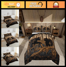 Rustic Bear Comforter Set King Size - Black Bear Bedding for Kids Room Decor, Fa