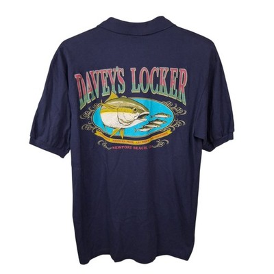 Davey s Locker Newport Beach Fishing T Shirt Mens L Anvil Made USA Tee Size L