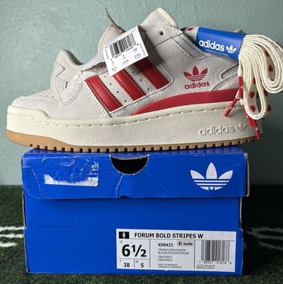 US Women s 6.5/Youth 5.5 - Adidas Forum Bold Stripes  Valentines Day  KH9423