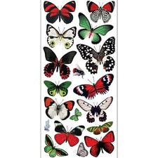 Holiday Butterflies Stickers - Christmas Colors Sticker Sheet - Winter Crafts