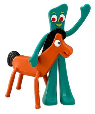 NJ Croce Gumby & Pokey 6'' Bendable & Posable Figure Pair 6 inches, Red, Green