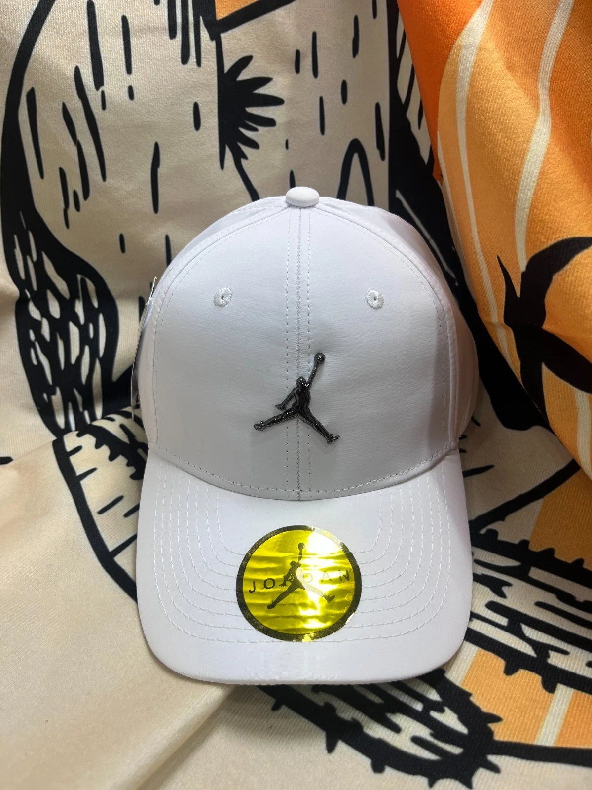 Jordon Jump Men's Outdoors Nylon Baseball Cap Adjustable White