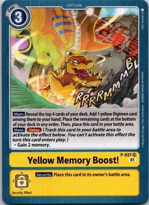 Digimon CCG Promo Yellow Memory Boost! P-037SR