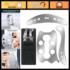 3 Pack Stainless Steel Gua Sha Tools for Full-Body Massage, Muscle Relief  Ther