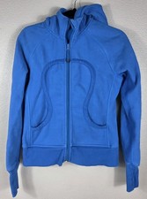 Lululemon Scuba Hoodie Womens Size 8 Blue Full Zip Sports Hooded Sweatshirt