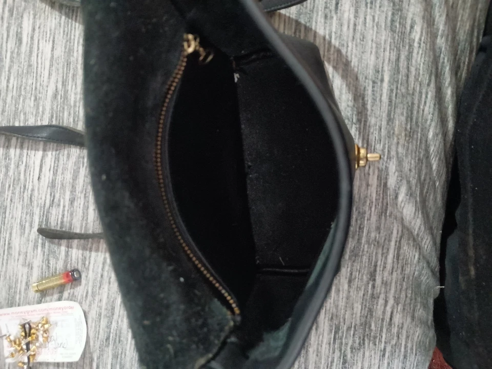 Bolso Bandolera Coach Vintage Cuero Penny Bolsillo Negro EE. UU. Foto 4 de 4