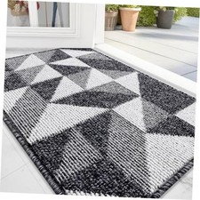 Door Mat Indoor Entrance Washable 32x20, Odor-Free Low-Profile 32" x 20" Black