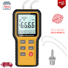 Manometer, Professional Air Pressure Meter, Dual-Port HVAC digital Manometer Gas