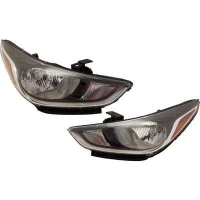Headlight Set For 2018-2021 Hyundai Accent Driver and Passenger Side Clear Lens