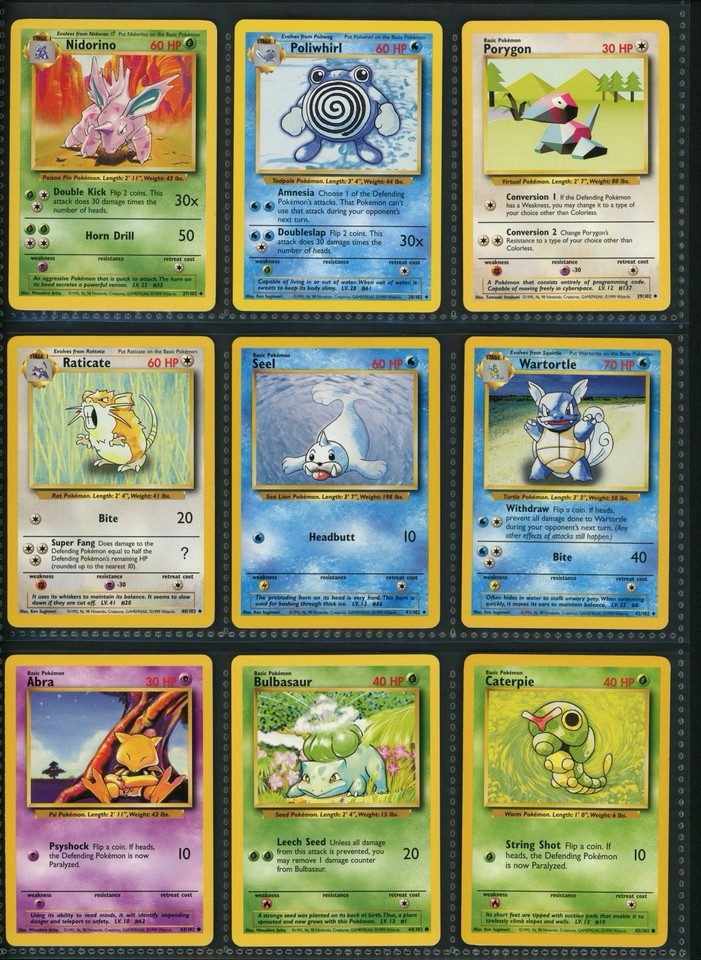 100% Complete Base Set 102/102 Vintage Master Pokemon Cards HOLO 1999 ...
