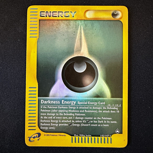 Pokemon TCG Darkness Energy 142/147 Aquapolis e-Card 2002 Uncommon Reverse Holo.
