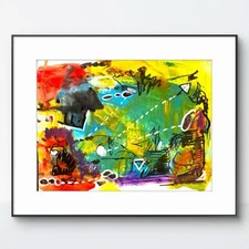 Original Abstract Expressionism 9x12 Primary 2 Handmade Unique Signed Fine Art