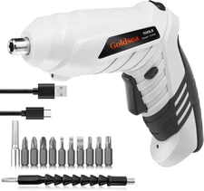 Electric Screwdriver Cordless, Goldsea Powered Screwdriver Set with 10 Magnetic 
