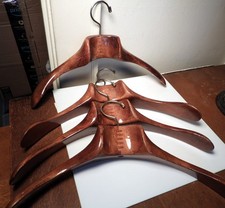 Vintage Wood 17" Dovetailed Coat Hangers, ITALY, Fratelli Regutti Set of 4