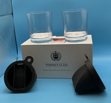 KOLLEA WHISKEY GLASS SET OF 2 WITH SILICONE ICE CUBE MOLD TUMBLERS BARWARE GIFT