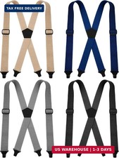 4 Pcs X Back Hidden Suspenders for Men, Heavy Duty Under Clothing Suspenders wit