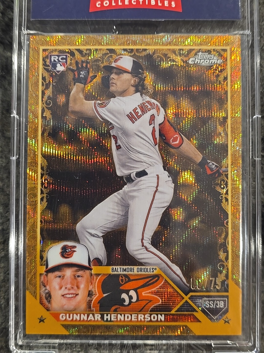 2023 Topps Gilded Collection - Gunnar Henderson No.51 Gold Wave Etch #5/75 (RC)