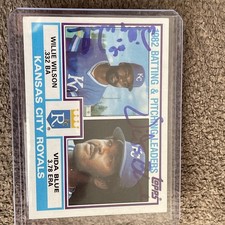 1983 Topps - Team Checklist Vida Blue, Willie Wilson #471 Autographed Royals