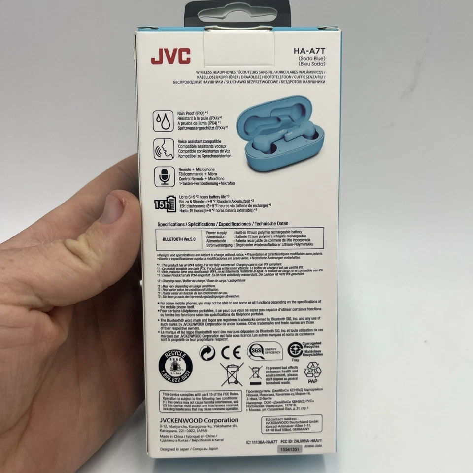 JVC Gumy True Wireless Headphones (HA-A7T) Soda Blue - Image 3 of 4