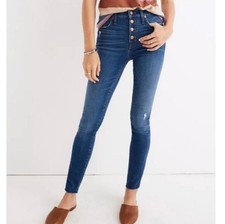MADEWELL 10" High-Rise Skinny Jeans Button Fly in Havana Wash 69 Size 27