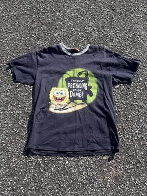 Nickelodeon Shirt Mens Medium Blue SpongeBob Pretending Dumb Funny Graphic Tee