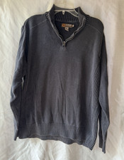 G. H. Bass Sweater Pullover Men's Size 1/4 Zip Gray Knit Large Casual Office