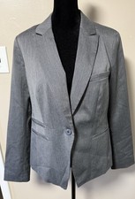 Attention Blazer Suit Work Office Jacket Size 8 Women  s Charcoal Gray
