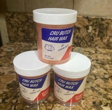 (3) Cru Butch Hair Wax Lucky Tiger Vintage Jars New Sealed