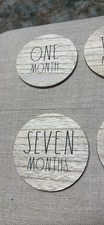 Rae Dunn design styles 12 piece milestone markers wooden discs distressed look