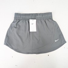 Nike One Girls Medium Dri-Fit High-Waisted Skort - Gray