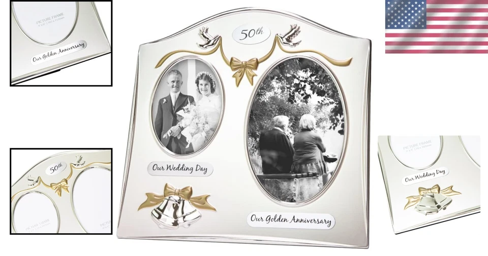 Elegante marco de fotos doble para 50 aniversario Foto 2 de 4