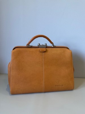 Greenland Nature Leather Doctor Bag Travel Bag Cognac Vintage Style Large