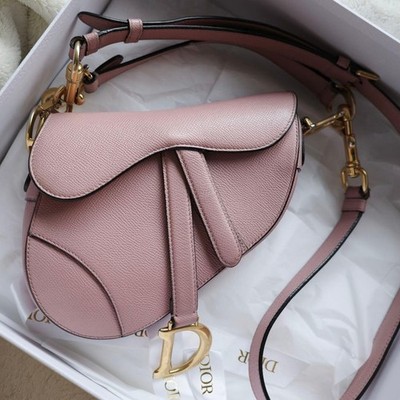 AUTH CHRISTIAN DIOR SADDLE BAG PINK LEATHER Used w/Dustbag | eBay