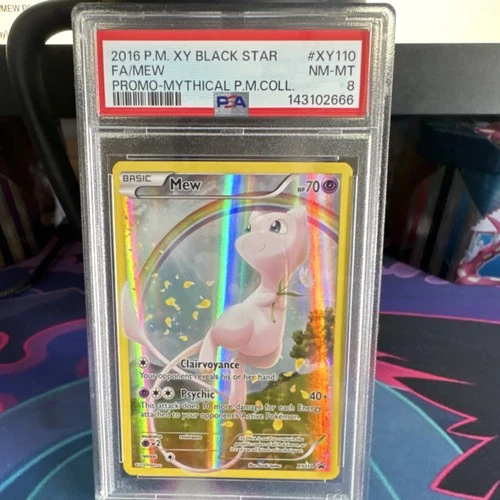 Pokémon TCG Mew XY Black Star Promo XY110 Full Art Holo Psychic Basic PSA 8