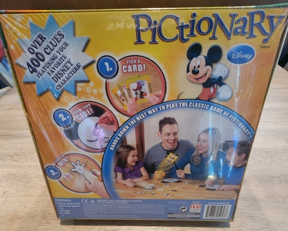 Disney Pictionary Game Family Board Games Mattel New In Wrapper - Image 2 of 2