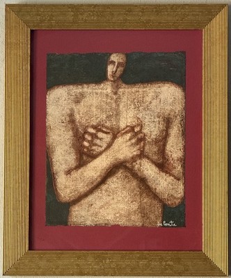 DE CONTE VINTAGE MID CENTURY MODERN CUBISM OIL PAINTING OLD CUBIST ABSTRACT 1960