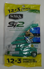 Schick Slim Twin Disposable Razors for Men with Vitamin E Lubrication 12 Count