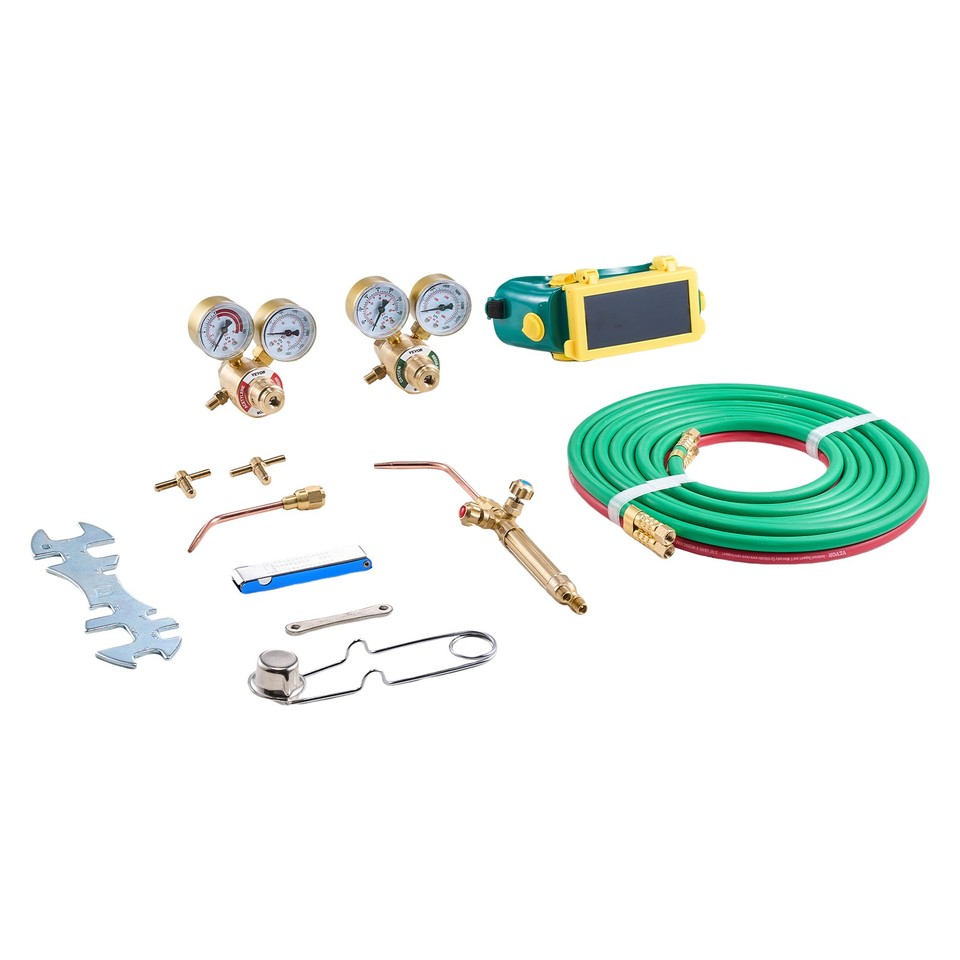 Oxygen Acetylene Torch Kt 14PCS Gas Weldng Cuttng Set & Cylnder