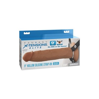 Fantasy X-Tensions Elite 9'' Silicone Hallow Strap-On Dual Density - Brown