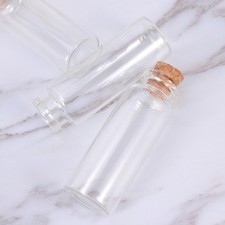 18Pcs Mini Glass Bottles with Stopper Bamboo Lid for Message Storage and Gift
