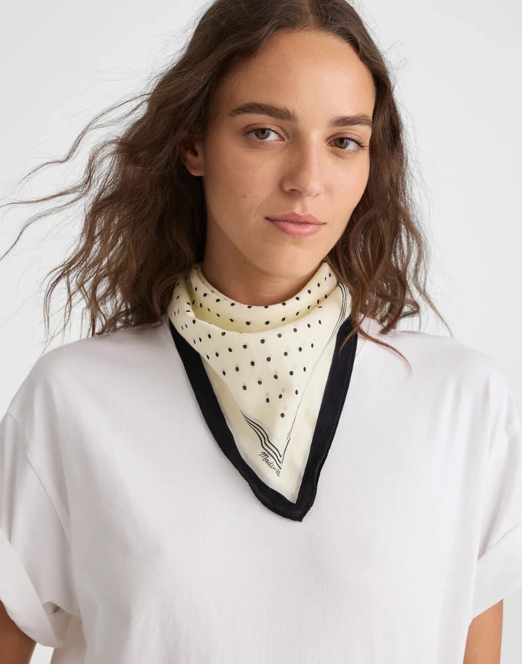 Madewell Bandana Algodón Orgánico Cuadrado Antiguo Crema Nuevo Con Etiquetas Foto 2 de 4