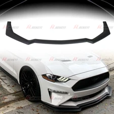 For 18-23 Mustang GT V1 Style Front Bumper Lip Chin Spoiler Splitter Matte Black