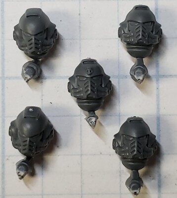 40k Space Marine Bits Primaris Hellblaster Engraved Helmet Heads w Sgt x5 Set